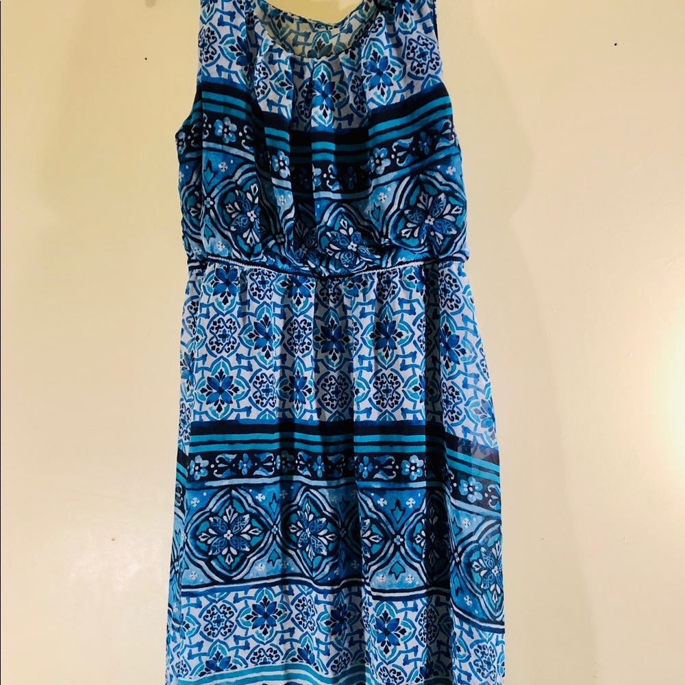 Blue floral pattern dress